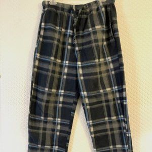 10 West Blue & Brown Plaid Fleece Pants - Warm and Comfortable- Size L